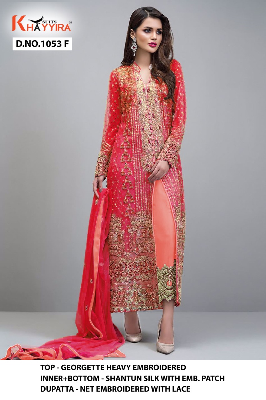 PAKISTANI SUITS D NO 1053F BY KHAYYIRA